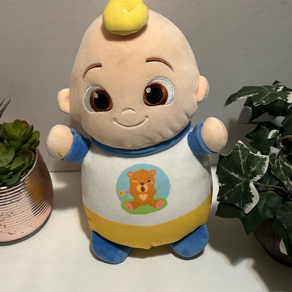 Adorable Plush Baby Doll with Bear Design - Yellow and Blue